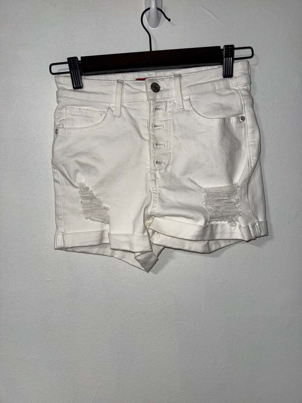 Guess Denim Shorts Size 26 White Distressed